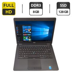 Ноутбук Б-клас Dell Latitude E5450 / 14" (1920x1080) IPS / Intel Core i5-5300U (2 (4) ядра по 2.3 - 2.9 GHz) / 8 GB DDR3 / 128 GB SSD / Intel HD Graphics 5500 / WebCam