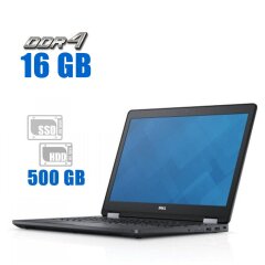 Ноутбук Б-класс Dell Latitude E5570 / 15.6" (1366x768) TN / Intel Core i3-6100U (2 (4) ядра по 2.3 GHz) / 16 GB DDR4 / 128 GB SSD M.2 + 500 GB HDD / Intel HD Graphics 520 / WebCam