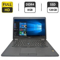 Ноутбук Б-класс Dell Latitude 7470 / 14" (1920x1080) IPS / Intel Core i5-6300U (2 (4) ядра по 2.4 - 3.0 GHz) / 8 GB DDR4 / 128 GB SSD / Intel HD Graphics 520 / WebCam / Fingerprint 