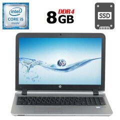 Ноутбук Б-клас HP ProBook 450 G3 / 15.6" (1920x1080) TN / Intel Core i5-6200U (2 (4) ядра по 2.3 - 2.8 GHz) / 8 GB DDR4 / 240 GB SSD / Intel HD Graphics 520 / WebCam / DVD-RW / HDMI