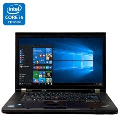 Ноутбук Б-класс Lenovo ThinkPad T520 / 15.6" (1366x768) TN / Intel Core i5-2410M (2 (4) ядра по 2.3 - 2.9 GHz) / 10 GB DDR3 / 500 GB HDD / Intel HD Graphics 3000 / WebCam / Windows 10 Pro