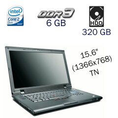 Ноутбук Б класс Lenovo ThinkPad SL510 / 15.6" (1366x768) TN / Intel Core 2 Duo T4500 (2 ядра по 2.3 GHz) / 6 GB DDR3 / 320 GB HDD / Intel HD Graphics / WebCam