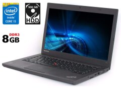 Ноутбук Lenovo ThinkPad T440 / 14" (1366x768) TN / Intel Core i5-4300U (2 (4) ядра по 1.9 - 2.9 GHz) / 8 GB DDR3 / 500 GB HDD / Intel HD Graphics 4400 / WebCam / MiniDP