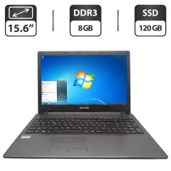 Ноутбук Terra Mobile 1513A / 15.6" (1366x768) TN / Intel Pentium N3700 (4 ядра по 1.6 - 2.4 GHz) / 8 GB DDR3 / 120 GB SSD / Intel HD Graphics / WebCam / DVD-ROM / АКБ не тримає