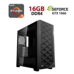 Новый игровой ПК Forsage C3D510 BK Tower / AMD Ryzen 5 5500 (6 (12) ядер по 3.6 - 4.2 GHz) / 16 GB DDR4 / 512 GB SSD / nVidia GeForce GTX 1060, 6 GB GDDR5, 192-bit
