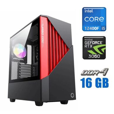 Новий ігровий ПК Tower / Intel Core i5-12400F (6 (12) ядра по 2.5 - 4.4 GHz) / 16 GB DDR4 / 512 GB SSD / nVidia GeForce RTX 3060, 8 GB GDDR6, 128-bit / 700W