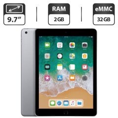 Планшет Apple iPad A1822 MP2F2LL/A (5 Gen, 2017) / 9.7" (2048x1536) IPS / Apple A9 (2 ядра до 1.85 GHz) / 2 GB RAM / 32 GB Memory / Wi-Fi
