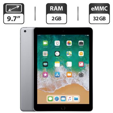 Планшет Apple iPad A1822 MP2F2LL/A (5 Gen, 2017) / 9.7" (2048x1536) IPS / Apple A9 (2 ядра до 1.85 GHz) / 2 GB RAM / 32 GB Memory / Wi-Fi