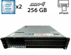 Сервер Dell PowerEdge R730xd 24SFF 2U Rack / 2x Intel Xeon E5-2697 v3 (14 (28) ядер по 2.6 - 3.6 GHz) / 256 GB DDR4 / no HDD / Matrox G200eR2 / 2x 1100W