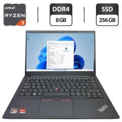 Ультрабук Б-клас Lenovo ThinkPad E14 Gen2 / 14" (1920x1080) IPS / AMD Ryzen 3 5300U (4 (8) ядра по 2.6 - 3.8 GHz) / 8 GB DDR4 / 256 GB SSD / AMD Radeon Graphics / WebCam