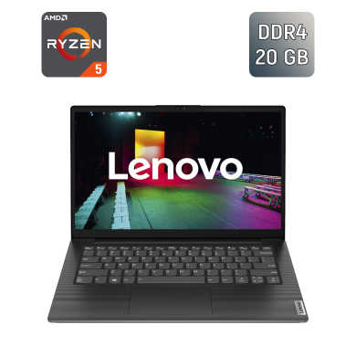 Ультрабук Lenovo V14 G2 / 14" (1920x1080) IPS / AMD Ryzen 5 5500U (6 (12) ядер по 2.1 - 4.0 GHz) / 20 GB DDR4 / 256 GB SSD / AMD Radeon Graphics 448SP / WebCam / HDMI