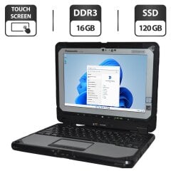 Захищений нетбук-трансформер Б-клас Panasonic Toughbook CF-20 MK2 / 10.1" (1920x1200) IPS Touch / Intel Core i5-7Y57 (2 (4) ядра по 1.2 - 3.3 GHz) / 16 GB DDR3 / 120 GB SSD / Intel HD Graphics 615 / WebCam 2 MP + 8 MP / Windows 11 Pro