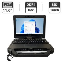 Захищений нетбук-трансформер Getac V110 G3 / 11.6" (1366x768) IPS Touch / Intel Core i5-6300U (2 (4) ядра по 2.4 - 3.0 GHz) / 16 GB DDR4 / 128 GB SSD / Intel HD Graphics 520 / WebCam / Fingerprint / Дві батареї