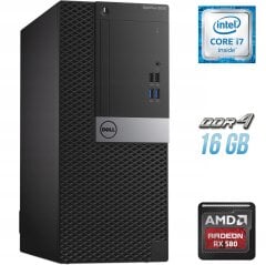 Игровой ПК Dell OptiPlex 5050 Tower / Intel Core i7-6700 (4 (8) ядра по 3.4 - 4.0 GHz) / 16 GB DDR4 / 250 GB SSD + 1000 GB HDD / AMD Radeon RX 580, 8 GB GDDR5, 256-bit + Windows 10 в подарок