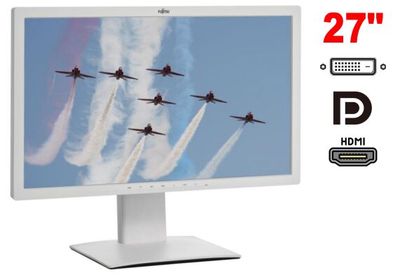 Монітор Fujitsu P27T-7 / 27" (2560x1440) IPS / 1x HDMI, 1x DP, 1x DVI, 1x VGA, 1x USB Type-B, 2x USB 2.0, 1x Audio / 2х 2W / VESA100x100 / Pivot Монітор Fujitsu P27T-7 / 27" (2560x1440) IPS / 1x HDMI, 1x DP, 1x DVI, 1x VGA, 1x USB Type-B, 2x USB 2.0, 1x Audio / 2х 2W / VESA100x100 / Pivot