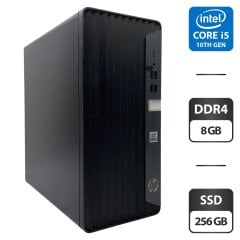 Комп'ютер HP 400 G7 Tower / Intel Core i5-10400 (6 (12) ядер по 2.9 - 4.3 GHz) / 8 GB DDR4 / 256 GB SSD / Intel UHD Graphics 630