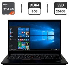 Ультрабук Б-клас Lenovo ThinkPad E14 Gen 3 / 14" (1920x1080) IPS / AMD Ryzen 3 5300U (4 (8) ядра по 2.6 - 3.8 GHz) / 8 GB DDR4 / 256 GB SSD / AMD Radeon Graphics / WebCam / Windows 10 Pro
