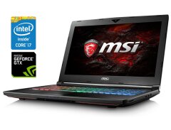 Ігровий ноутбук MSI GT62VR 7RE Dominator Pro / 15.6" (1920x1080) IPS / Intel Core i7-7700HQ (4 (8) ядра по 2.8 - 3.8 GHz) / 16 GB DDR4 / 256 GB SSD M.2 + 1000 GB HDD / nVidia GeForce GTX 1070, 8 GB GDDR5, 256-bit / WebCam