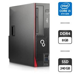 Компьютер Fujitsu Esprimo D756 E85 SFF / Intel Core i5-6500 (4 ядра по 3.2 - 3.6 GHz) / 8 GB DDR4 / 240 GB SSD / Intel HD Graphics 530 / DVI