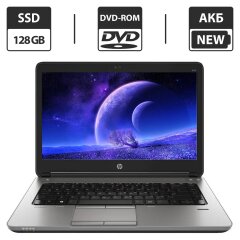 Ноутбук HP ProBook 640 G1 / 14" (1366x768) TN / Intel Core i5-4300M (2 (4) ядра по 2.6 - 3.3 GHz) / 8 GB DDR3 / 128 GB SSD / Intel HD Graphic 4600 / WebCam / DVD-ROM / АКБ NEW