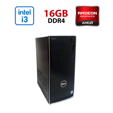 Ігровий ПК Dell Inspirion 3668 Tower / Intel Core i3-7100 (2 (4) ядра по 3.9 GHz) / 16 GB DDR4 / 512 GB SSD / AMD Radeon RX 460, 2 GB GDDR5, 128-bit / Wi-Fi+Bluetooth / DVD / Win 10 Home Lic