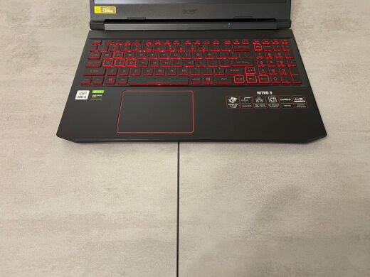 Ігровий ноутбук Б-клас Acer Nitro AN515-55 / 15.6" (1920x1080) IPS / Intel Core i5-10300H (4 (8) ядра по 2.5 - 4.5 GHz) / 16 GB DDR4 / 512 GB SSD M.2 / nVidia GeForce GTX 1650, 4 GB GDDR6, 128-bit / WebCam