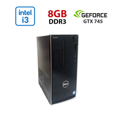 Ігровий ПК Dell Inspirion 3650 / Intel Core i3-6100 (2 (4) ядра по 3.7 GHz) / 8 GB DDR3 / 512 GB SSD / nVidia GeForce GTX 745, 2 GB GDDR3, 128-bit / Wi-Fi+Bluetooth / DVD / Win 10 Home Lic