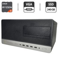 Компьютер HP EliteDesk 705 G4 Tower / AMD Ryzen 5 Pro 2400G (4 (8) ядра по 3.6 - 3.9 GHz) / 4 GB DDR4 / 240 GB SSD / AMD Radeon RX Vega 11 Graphics