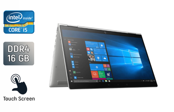 Ноутбук-трансформер Б-класс HP EliteBook 1030 G4 x360 / 13.3" (1920x1080) IPS Touch / Intel Core i5-8365U (4 (8) ядра по 1.6 - 4.1 GHz) / 16 GB DDR3 / 512 GB SSD / Intel UHD Graphics / WebCam / TouchID