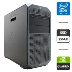 Робоча станція Б-клас HP Z4 G4 Workstation Tower / Intel Xeon W-2125 (4 (8) ядра по 4.0 - 4.6 GHz) / 32 GB DDR4 / 256 GB SSD / nVidia Quadro P600, 2 GB GDDR5, 128-bit