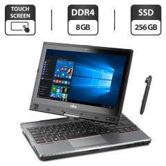 Нетбук-трансформер Б-клас Fujitsu LifeBook T726 / 12.5" (1366x768) IPS Touch / Intel Core i5-6200U (2 (4) ядра по 2.3 - 2.8 GHz) / 8 GB DDR4 / 256 GB SSD / Intel HD Graphics 520 / WebCam / HDMI + Стилус у комплекті