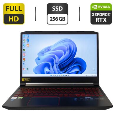 Ігровий ноутбук Acer Nitro 5 AN515-55-53E5 / 15.6" (1920x1080) IPS / Intel Core i5-10300H (4 (8) ядра по 2.5 - 4.5 GHz) / 8 GB DDR4 / 256 GB SSD / nVidia GeForce RTX 3050, 4 GB GDDR6, 128-bit / WebCam / HDMI