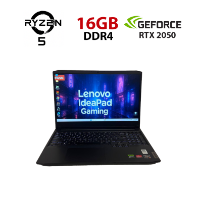 Игровой ноутбук Б-класс Lenovo IdeaPad Gaming 3 15ACH6 / 15.6" (1920x1080) IPS / AMD Ryzen 5 5500H (4 (8) ядра по 3.3 - 4.2 GHz) / 16 GB DDR4 / 512 GB SSD NVMe / nVidia GeForce RTX 2050, 4 GB GDDR6, 64-bit / WebCam