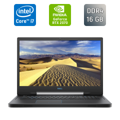 Игровой ноутбук Dell G7 7790 / 17.3" (1920x1080) IPS / Intel Core i7-9750H (6 (12) ядер по 2.6 - 4.5 GHz) / 16 GB DDR4 / 256 GB SSD + 1000 GB HDD / nVidia GeForce RTX 2070, 8 GB GDDR6, 256-bit / WebCam / Windows 10