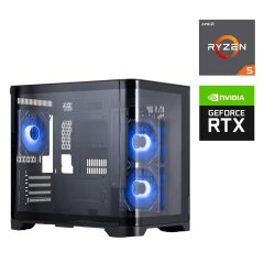 Игровой ПК 1stPlayer UV5-BK-2FC7R-1FC7 STALKER Tower / AMD Ryzen 5 8400F (6 (12) ядер по 4.2 - 4.7 GHz) / 32 GB DDR5 / 1000 GB SSD M.2 / nVidia GeForce RTX 5060 Ti, 8 GB GDDR7, 128-bit