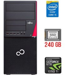 Ігровий ПК Fujitsu Esprimo P720 E90+ Tower / Intel Core i5-4590 (4 ядра по 3.3 - 3.7 GHz) / 16 GB DDR3 / 240 GB SSD / nVidia GeForce GTX 1050 Ti, 4 GB GDDR5, 128-bit / 280W / DisplayPort / HDMI