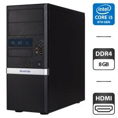 Комп'ютер Bluechip Tower / Intel Core i5-8400 (6 ядер по 2.8 - 4.0 GHz) / 8 GB DDR4 / NO HDD / Intel UHD Graphics 630