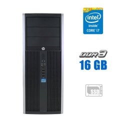 Комп'ютер HP Compaq Elite 8300 Tower / Intel Core i7-3770 (4 (8) ядра по 3.4 - 3.9 GHz) / 16 GB DDR3 / 240 GB SSD / Intel HD Graphics 4000 