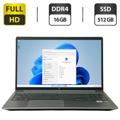 Мобільна робоча станція Б-клас HP ZBook Power G7 / 15.6" (1920x1080) IPS / Intel Core i5-10300H (4 (8) ядра по 2.5 - 4.5 GHz) / 16 GB DDR4 / 512 GB SSD / Intel UHD Graphics / WebCam / Fingerprint / Windows 11 Pro