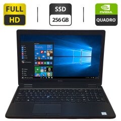 Мобильная рабочая станция Dell Precision 3520 / 15.6" (1920x1080) IPS / Intel Core i5-6440HQ (4 ядра по 2.6 - 3.5 GHz) / 16 GB DDR4 / 256 GB SSD / nVidia Quadro M620, 2 GB GDDR5, 128-bit / WebCam