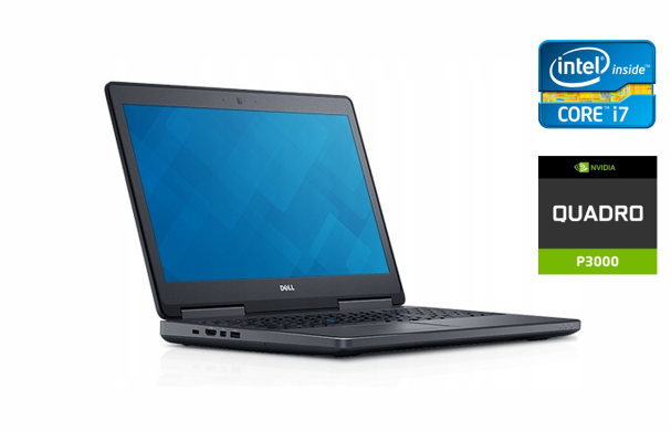Мобільна робоча станція Dell Precision 7720 / 17.3" (1920x1080) IPS / Intel Core i7-7920HQ (4 (8) ядра по 3.1 - 4.1 GHz) / 32 GB DDR4 / 512 GB SSD / nVidia Quadro P3000, 6 GB GDDR5, 192-bit / WebCam / Windows 10