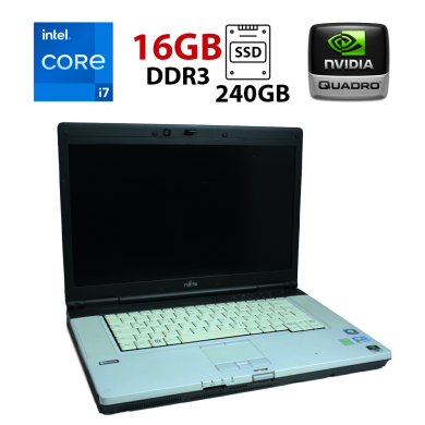 Мобільна робоча станція Fujitsu Celsius H710 / 15.6" (1280x800) TN / Intel Core i7-2720QM (4 (8) ядра по 2.2 - 3.3 GHz) / 16 GB DDR3 / 240 GB SSD / nVidia Quadro 1000M, 2 GB GDDR3, 128-bit / NoWebCam