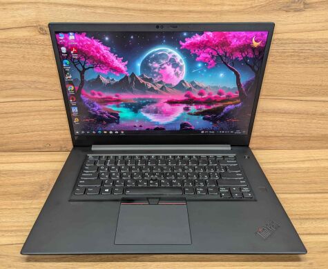 Мобільна робоча станція Lenovo ThinkPad P1 Gen 2 / 15.6" (1920x1080) IPS / Intel Core i7-9850H (6 (12) ядер по 2.6 - 4.6 GHz) / 32 GB DDR4 / 1000 GB SSD / nVidia Quadro T1000, 4 GB GDDR6, 128-bit / WebCam / Fingerprint / Windows 10 Мобільна робоча станція Lenovo ThinkPad P1 Gen 2 / 15.6" (1920x1080) IPS / Intel Core i7-9850H (6 (12) ядер по 2.6 - 4.6 GHz) / 32 GB DDR4 / 1000 GB SSD / nVidia Quadro T1000, 4 GB GDDR6, 128-bit / WebCam / Fingerprint / Windows 10