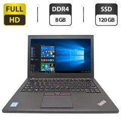 Нетбук Lenovo ThinkPad X260 / 12.5" (1920x1080) IPS / Intel Core i7-6600U (2 (4) ядра по 2.6 - 3.4 GHz) / 8 GB DDR4 / 120 GB SSD / Intel HD Graphics 520 / WebCam