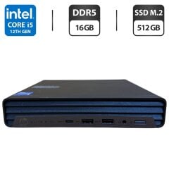Неттоп Б-класс HP Elite Mini 600 G9 USFF / Intel Core i5-12500T (6 (12) ядер по 2.0 - 4.4 GHz) / 16 GB DDR5 / 512 GB SSD M.2 / Intel UHD Graphics 770 / Блок питания