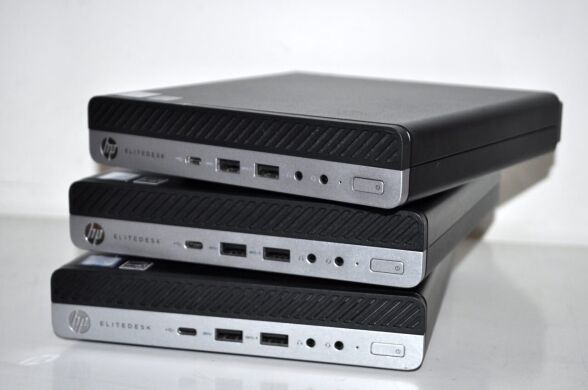 Неттоп HP EliteDesk 800 G3 Desktop Mini USFF / Intel Core i5-6500T (4 ядра по 2.5 - 3.1 GHz) / 12 GB DDR4 / 500 GB SSD / Intel UHD Graphics 630 / Windows 11 Pro / Блок питания