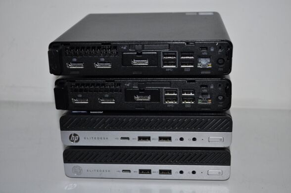 Неттоп HP EliteDesk 800 G3 Desktop Mini USFF / Intel Core i5-6500T (4 ядра по 2.5 - 3.1 GHz) / 12 GB DDR4 / 500 GB SSD / Intel UHD Graphics 630 / Windows 11 Pro / Блок питания