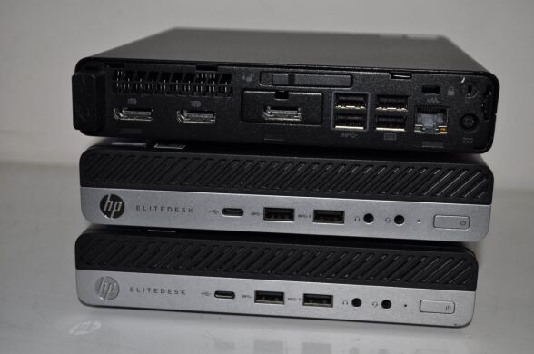 Неттоп HP EliteDesk 800 G3 Desktop Mini USFF / Intel Core i5-6500T (4 ядра по 2.5 - 3.1 GHz) / 12 GB DDR4 / 500 GB SSD / Intel UHD Graphics 630 / Windows 11 Pro / Блок питания