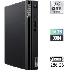 Неттоп Lenovo ThinkCentre M70q USFF / Intel Core i3-10100T (4 (8) ядра по 3.0 - 3.8 GHz) / 16 GB DDR4 / 256 GB SSD M.2 / Intel UHD Graphics 630 / USB 3.2 / Блок питания в комплекте