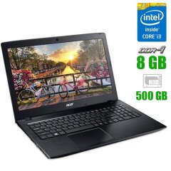 Ноутбук Acer Aspire E5-575-33BM Gray / 15.6" (1920x1080) IPS / Intel Core i3-7100U (2 (4) ядра по 2.4 GHz) / 8 GB DDR4 / 500 GB HDD / Intel HD Graphics 620 / WebCam 